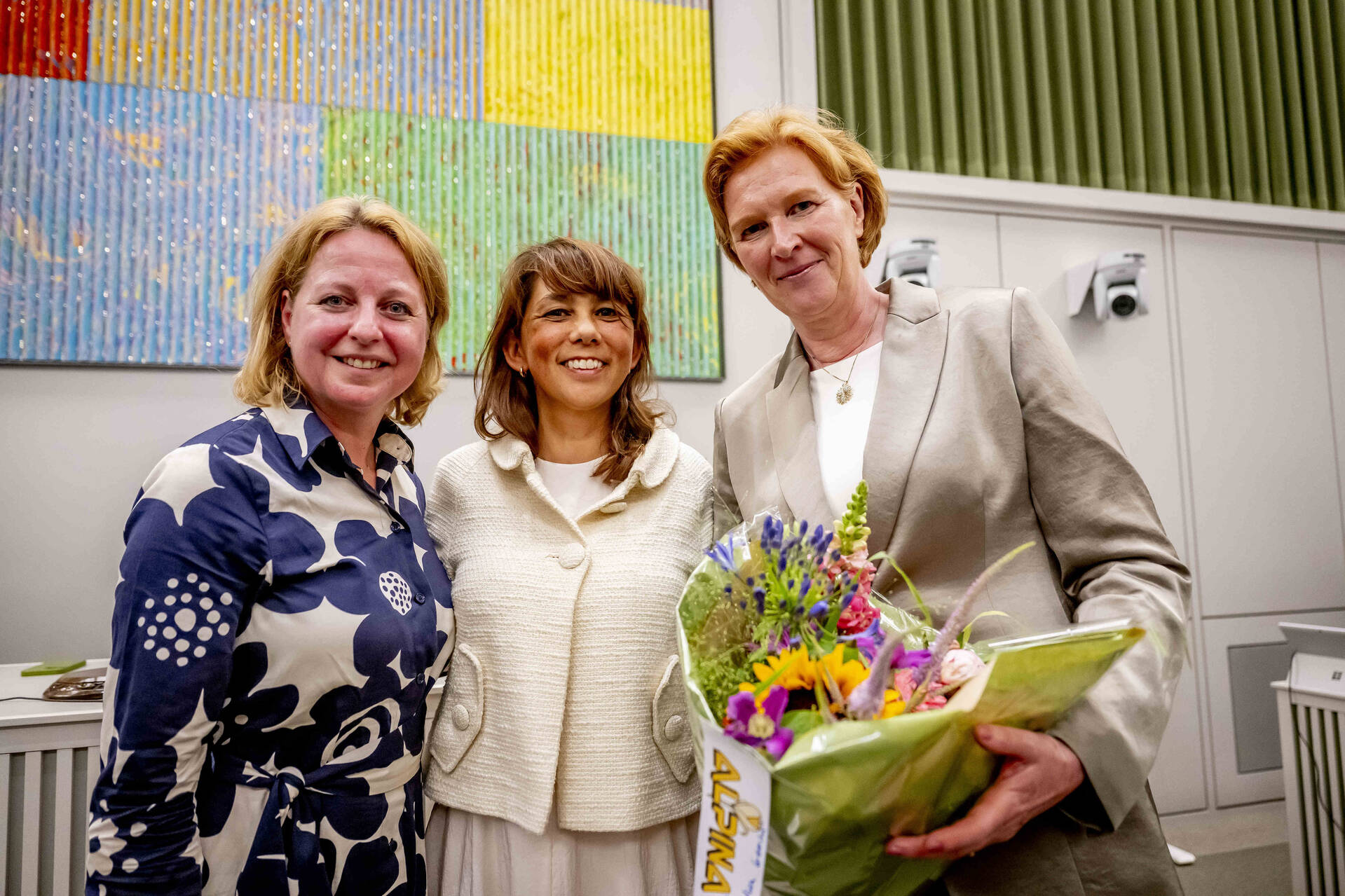 VVD-senator Straus, Ondervoorzitter Eerste Kamer Mei Li Vos, VVD-senator Geerdink.